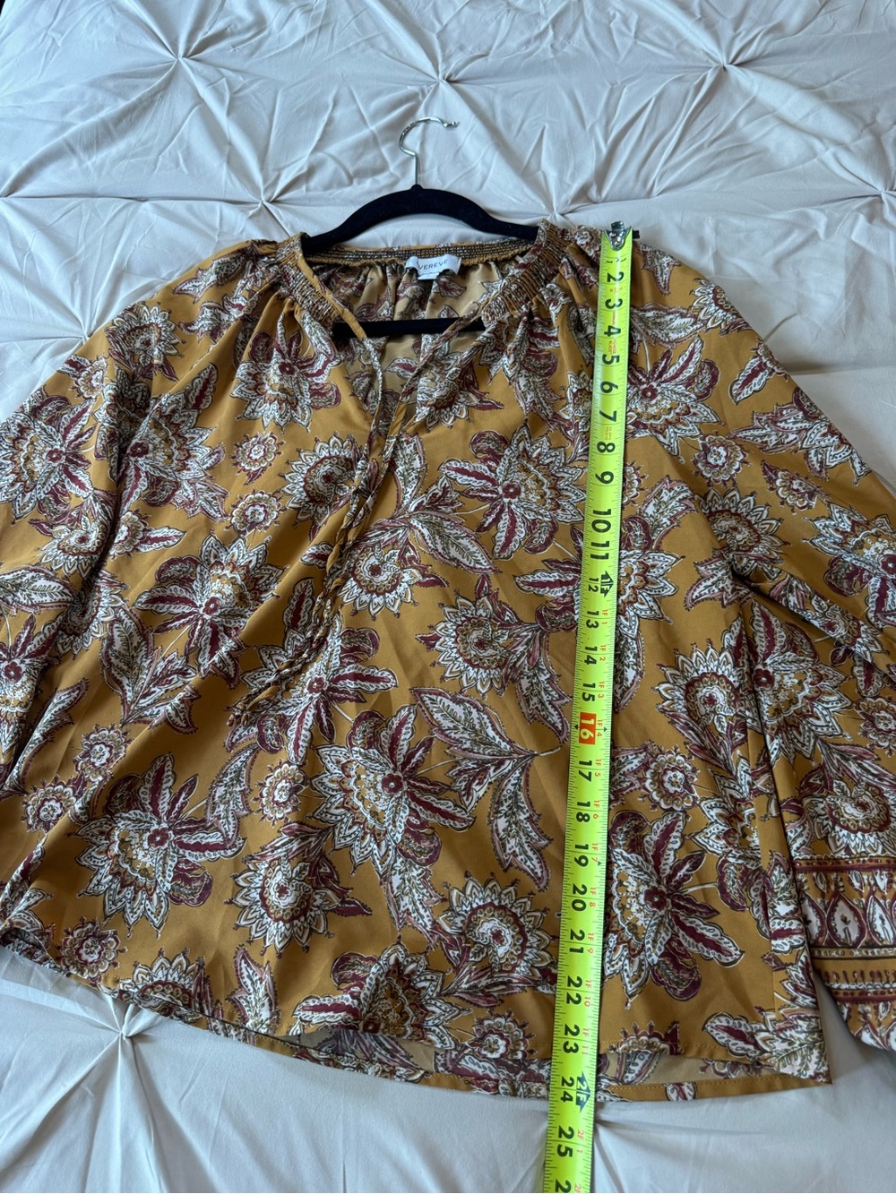 Evereve bohemian floral blouse size Large Vacation summer made in the USA - Picture 8 of 8
